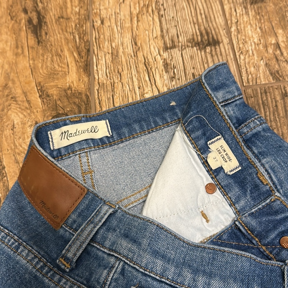Madewell slim wide leg crop jeans size 27 - Picture 5 of 6